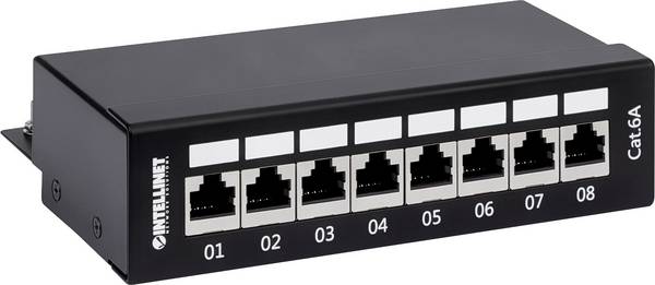 Intellinet 720908 8 Port Patch-Panel CAT 6a Mehrfarbig Bestückt