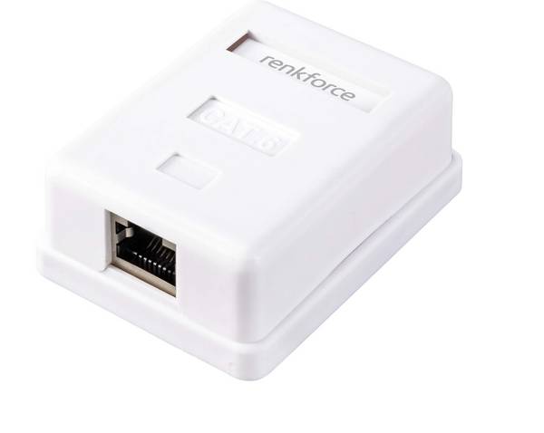 Renkforce Netzwerkadapter Aufputz CAT 6 1 Port Weiß