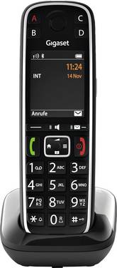 Gigaset E720 DECT, GAP, Bluetooth® Schnurloses Telefon analog  Babyphone, Bluetooth, inkl. Mobilteil, mit Basis, Freisprechen, Optische Anrufsignalisierung, für Hörgeräte kompatibel Schwarz