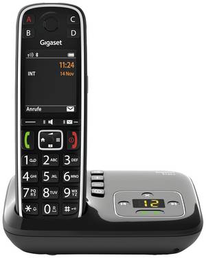 Gigaset E720A DECT, GAP, Bluetooth® Schnurloses Telefon analog  Anrufbeantworter, Babyphone, Bluetooth, Freisprechen, inkl. Mobilteil, mit Basis, Optische Anrufsignalisierung, für Hörgeräte kompatibel Schwarz