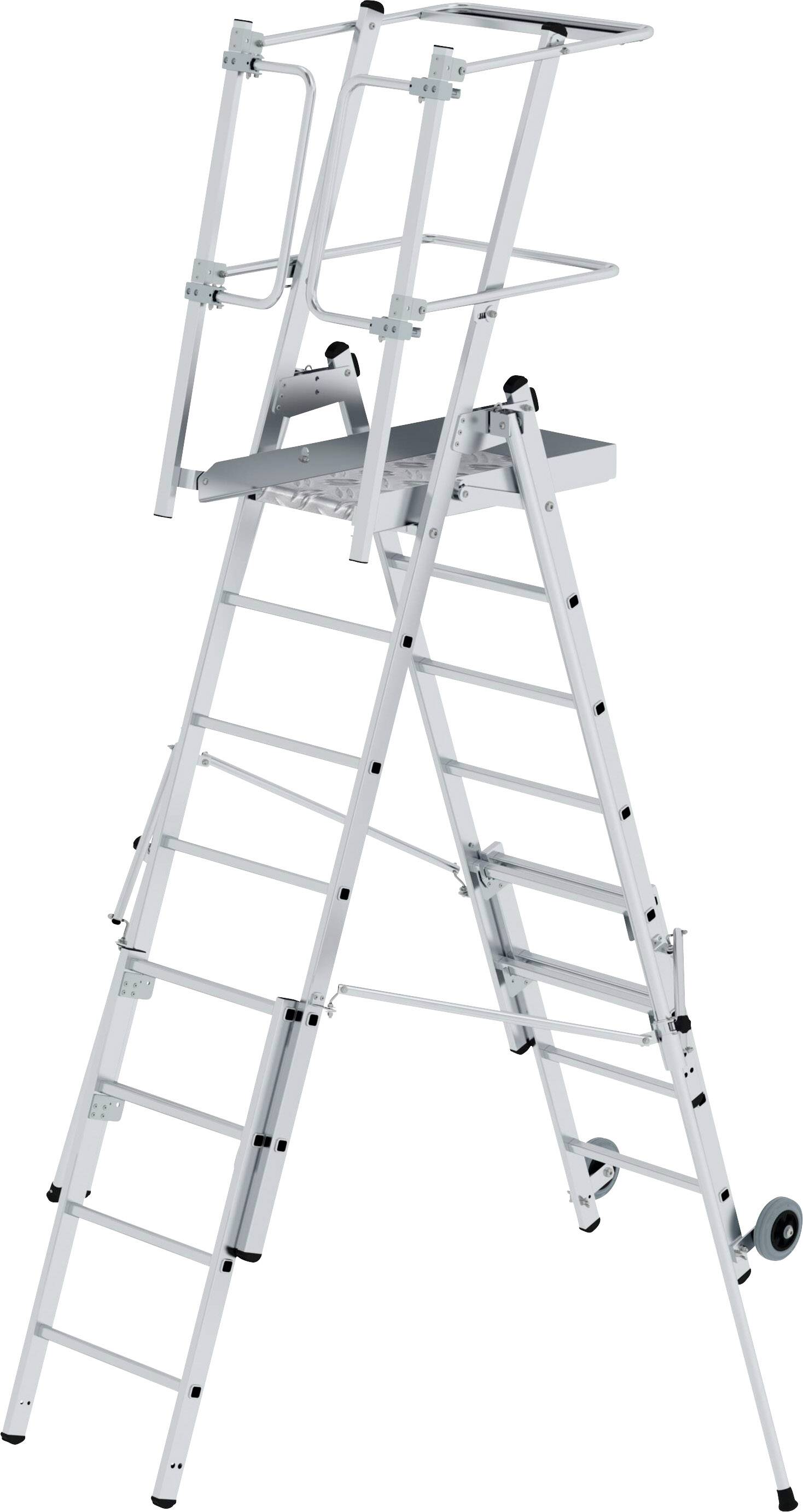 MUNK Günzburger Steigtechnik 52537 Aluminium Plattformleiter Montage mit Werkzeug Arbeitshöhe (max.): 4.11 cm