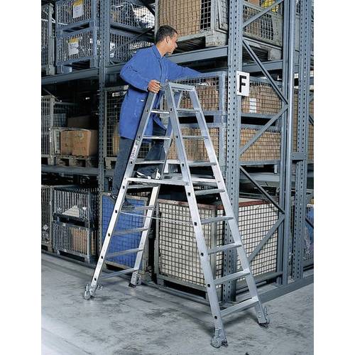 Thumbnail - MUNK Günzburger Steigtechnik 41208 Aluminium Stufen-Stehleiter Arbeitshöhe (max.): 2.5 m 9.7 kg