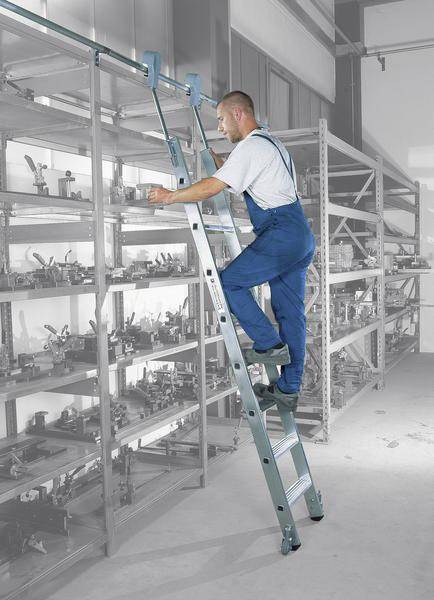 MUNK Günzburger Steigtechnik 41414 Aluminium Regalleiter Arbeitshöhe (max.): 4.8 m