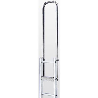 Metallgriff an einem Trolley, der vertikal ausgerichtet ist.