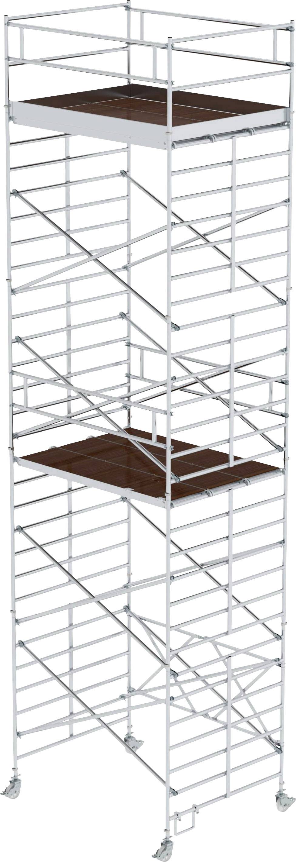 Aluminium-Klappgerüst mit Dreifach-Plattform, ca.4,5m² PL-Höhe 8,35m Länge 2,45m