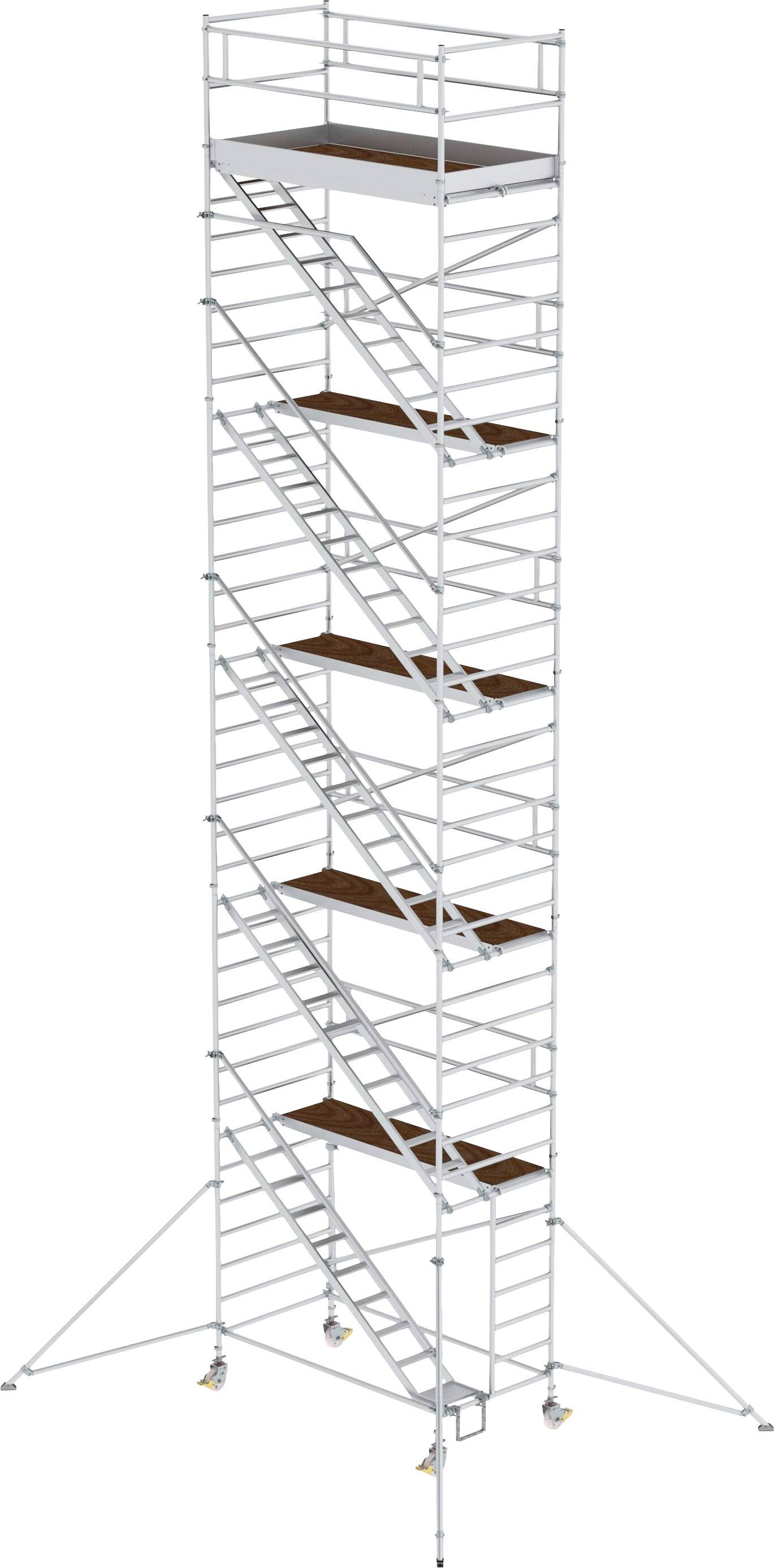 MUNK Günzburger Steigtechnik 167510 Rollgerüst Montage ohne Werkzeug Arbeitshöhe (max.): 12.4 m