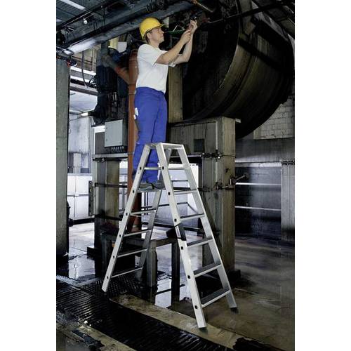 Thumbnail - MUNK Günzburger Steigtechnik 41647 Aluminium Stufen-Stehleiter Arbeitshöhe (max.): 5 m