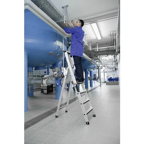 MUNK Günzburger Steigtechnik 42104 Aluminium Stufen-Stehleiter Arbeitshöhe (max.): 3 m