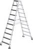Aluminium-Stehleiter beidseitig begehbar,mit Rollen,relax step 2x10 Stufen