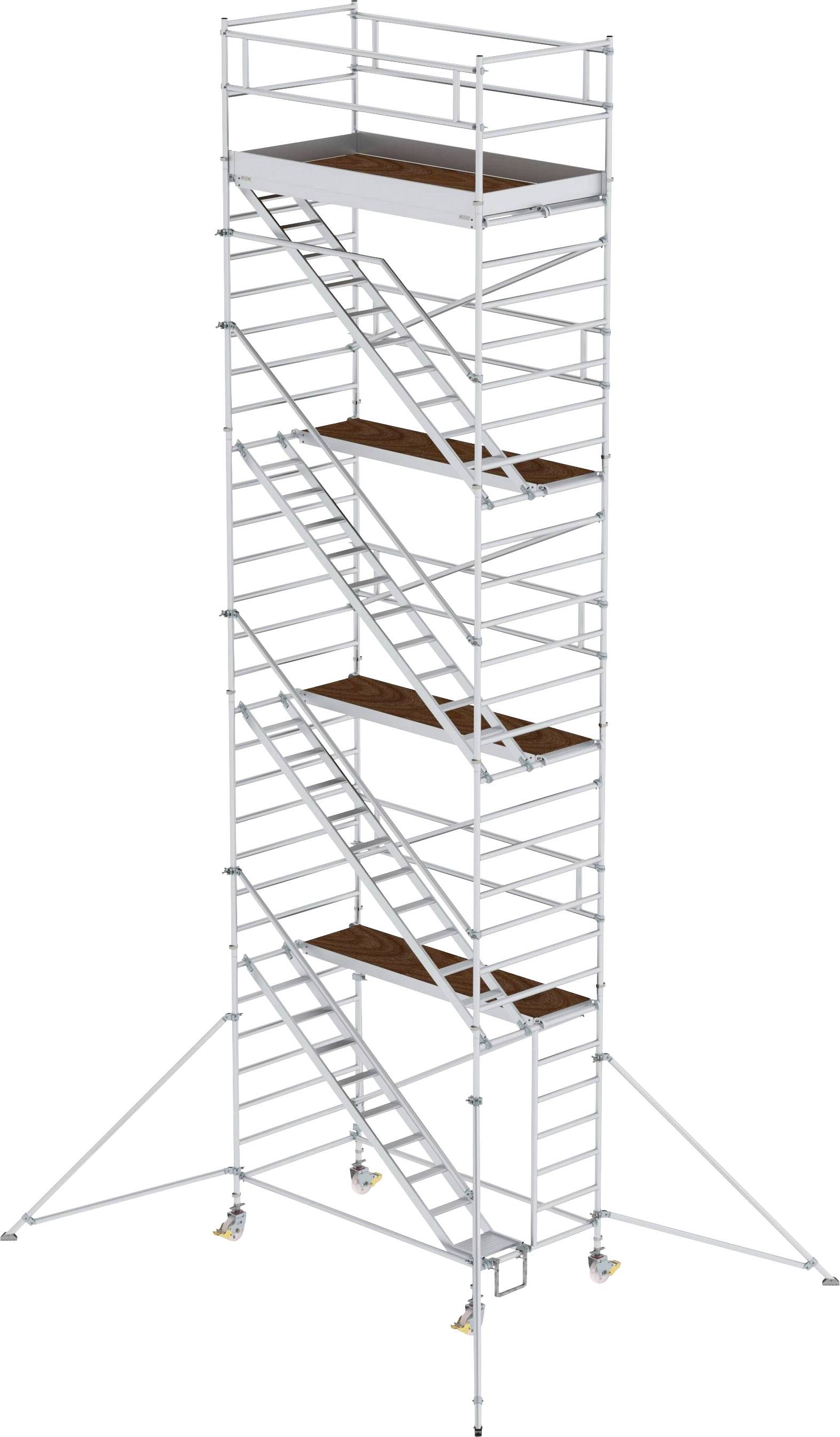 MUNK Günzburger Steigtechnik 167410 Aluminium Rollgerüst Montage ohne Werkzeug Arbeitshöhe (max.): 10.4 m