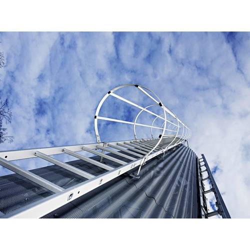 MUNK Günzburger Steigtechnik 530120 Edelstahl Einzügige Steigleiter Montage mit Werkzeug DIN 18799