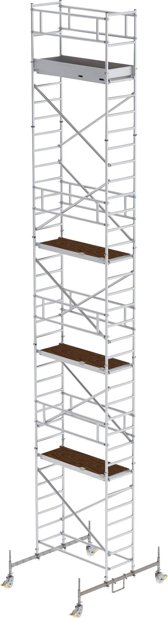 MUNK Günzburger Steigtechnik 154945 Aluminium Rollgerüst Montage ohne Werkzeug Arbeitshöhe (max.): 11.5 m