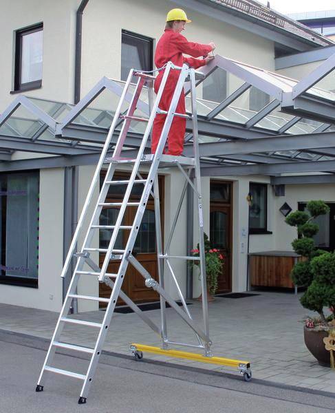 MUNK Günzburger Steigtechnik 52307 Aluminium Plattformleiter Montage mit Werkzeug Arbeitshöhe (max.): 3.6 m 43 kg