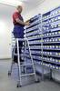 Aluminium-Stehleiter beidseitig begehbar,mit Rollen,relax step 2x4 Stufen