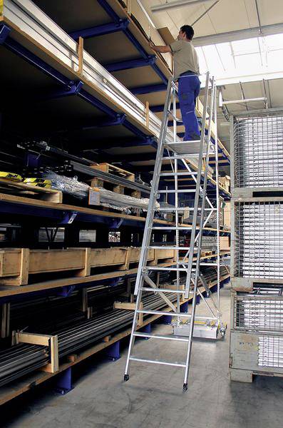 MUNK Günzburger Steigtechnik 52705 Aluminium Plattformleiter Montage mit Werkzeug Arbeitshöhe (max.): 3.15 m