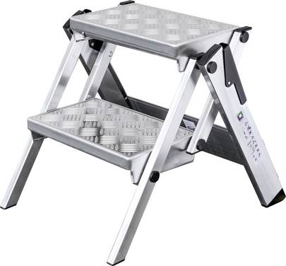 MUNK Günzburger Steigtechnik  54202 Aluminium Klapptritt  Arbeitshöhe (max.): 2.45 m