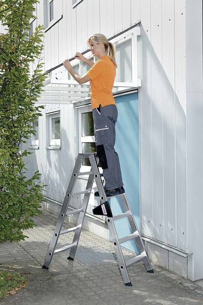 Thumbnail - MUNK Günzburger Steigtechnik 40228 Aluminium Stufen-Stehleiter Arbeitshöhe (max.): 5 m