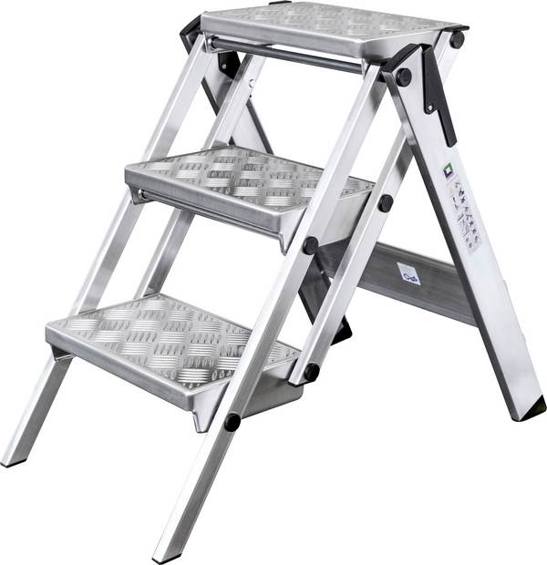 MUNK Günzburger Steigtechnik  54203 Aluminium Klapptritt  Arbeitshöhe (max.): 2.7 m