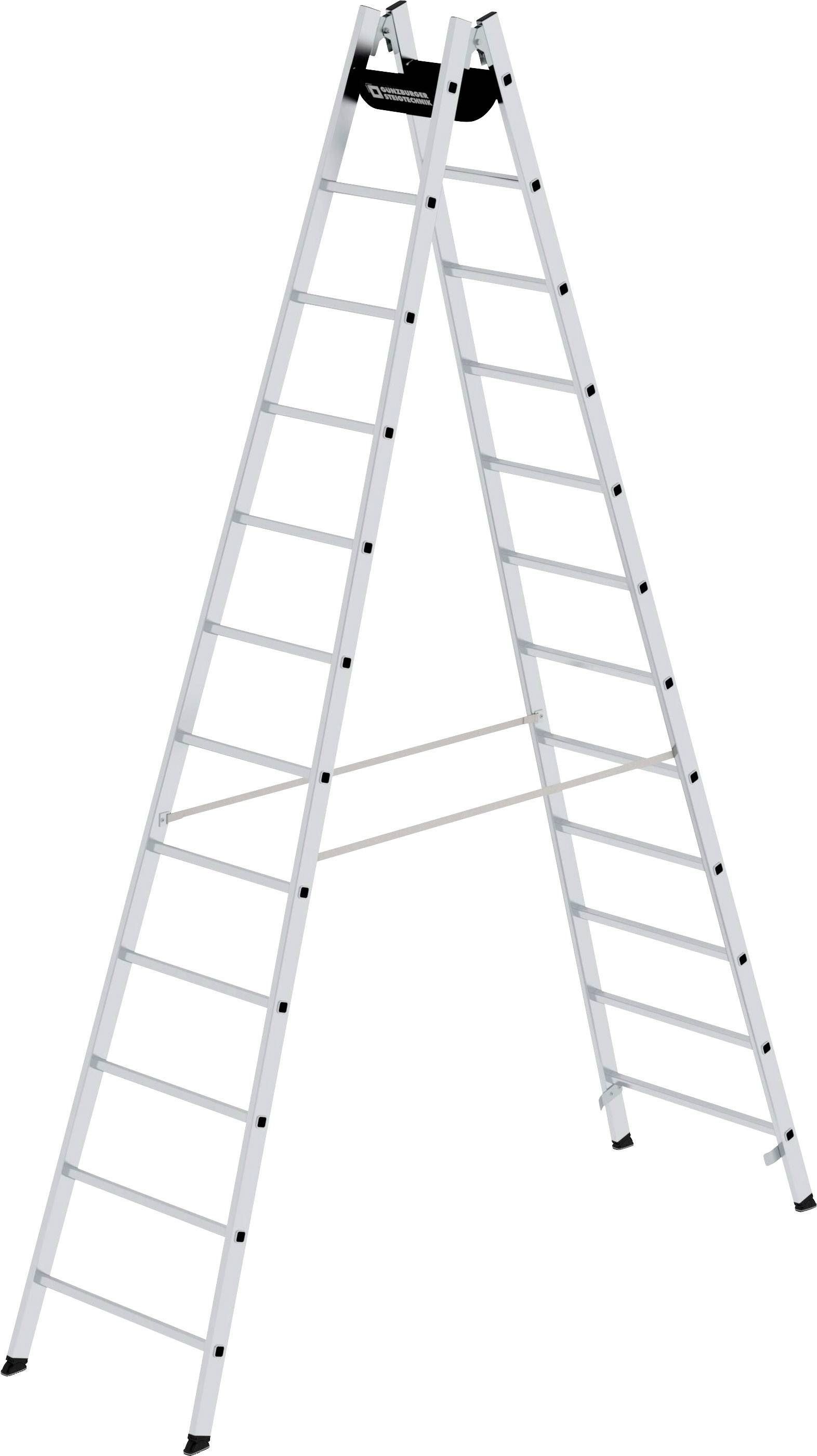 MUNK Günzburger Steigtechnik 33024 Aluminium Stufen-Stehleiter Arbeitshöhe (max.): 4.8 m 17.2 kg