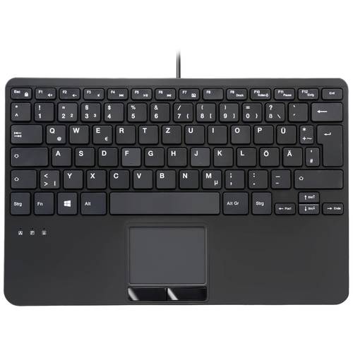 Perixx PERIBOARD-525 H DE USB Tastatur Deutsch, QWERTZ Schwarz USB-Hub, Touch-Oberfläche