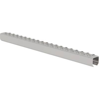 Metallschiene mit zahlreichen gleichmäßig platzierten Löchern auf der oberen Oberfläche.
