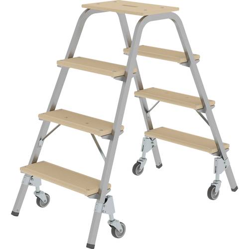 MUNK Günzburger Steigtechnik 39024 Stahl Doppel-Stufentritt Montage mit Werkzeug Arbeitshöhe (max.): 2.8 m