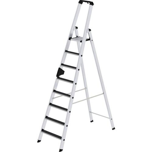 MUNK Günzburger Steigtechnik MUNK 41628 Aluminium Stufen-Stehleiter Arbeitshöhe (max.): 4 m Lichtgrau (RAL 7035) 11.6 kg