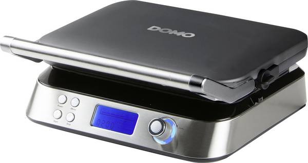 DOMO DO9219W Waffeleisen mit Display, klappbar Edelstahl
