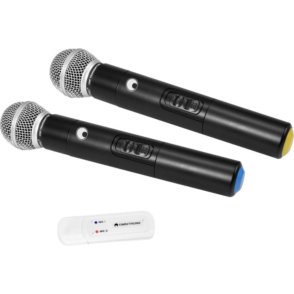 OMNITRONIC UWM-2HH USB Wireless Mic Set with two Handheld Microphones