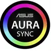 'ASUS Aura Sync Logo' mit einem bunten Ring, der RGB-Beleuchtung symbolisiert.