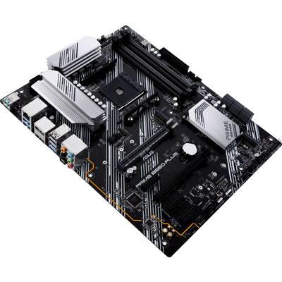 Mainboard mit mehreren Anschlüssen, Kühlrippen und einem Sockel für Prozessoren. Verbindet und koordiniert Hardwarekomponenten.