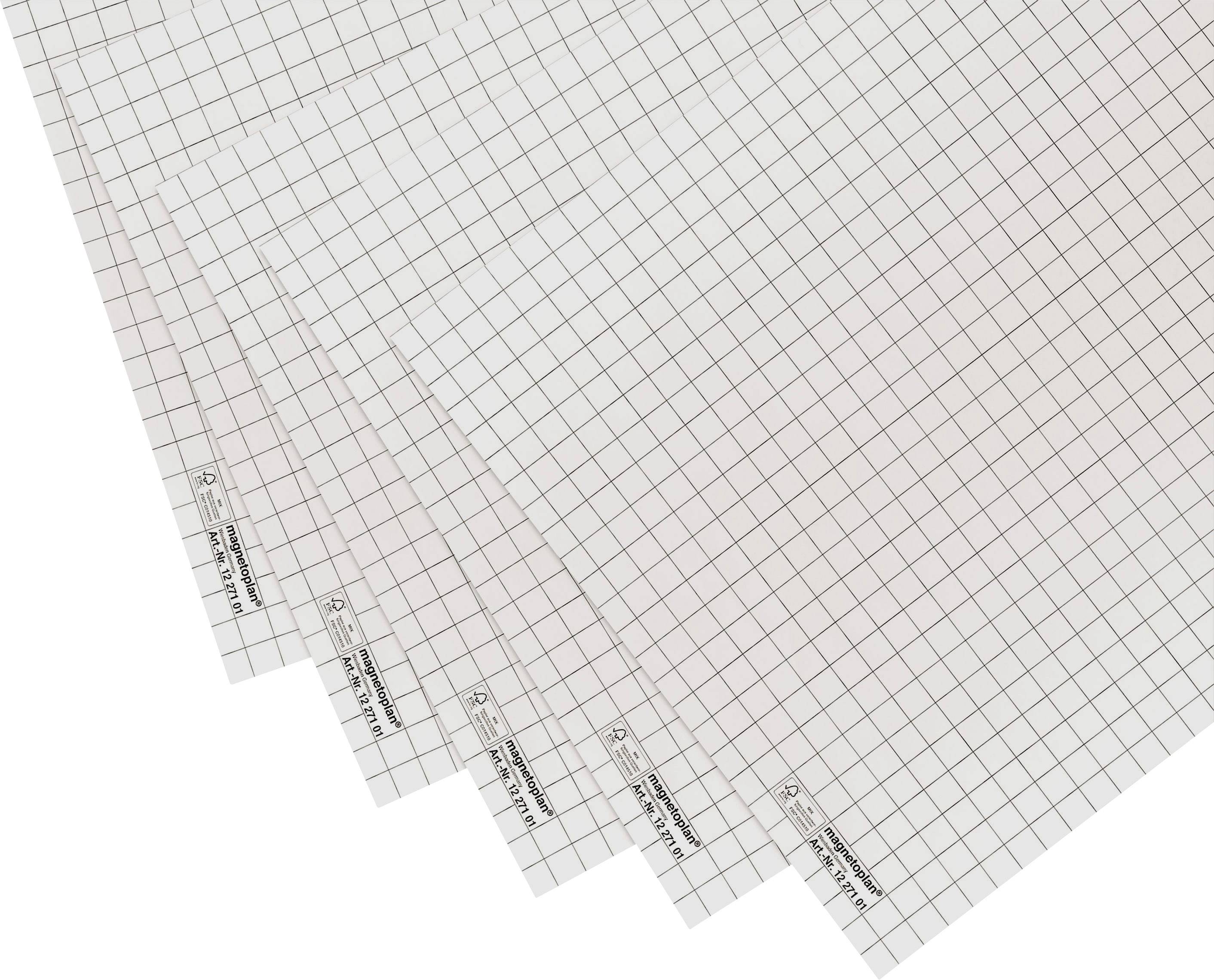 MAGNETOPLAN Flipchart-Block, Format: 650 x 930 mm, gerollt Vorderseite kariert, Rückseite blanko, 70