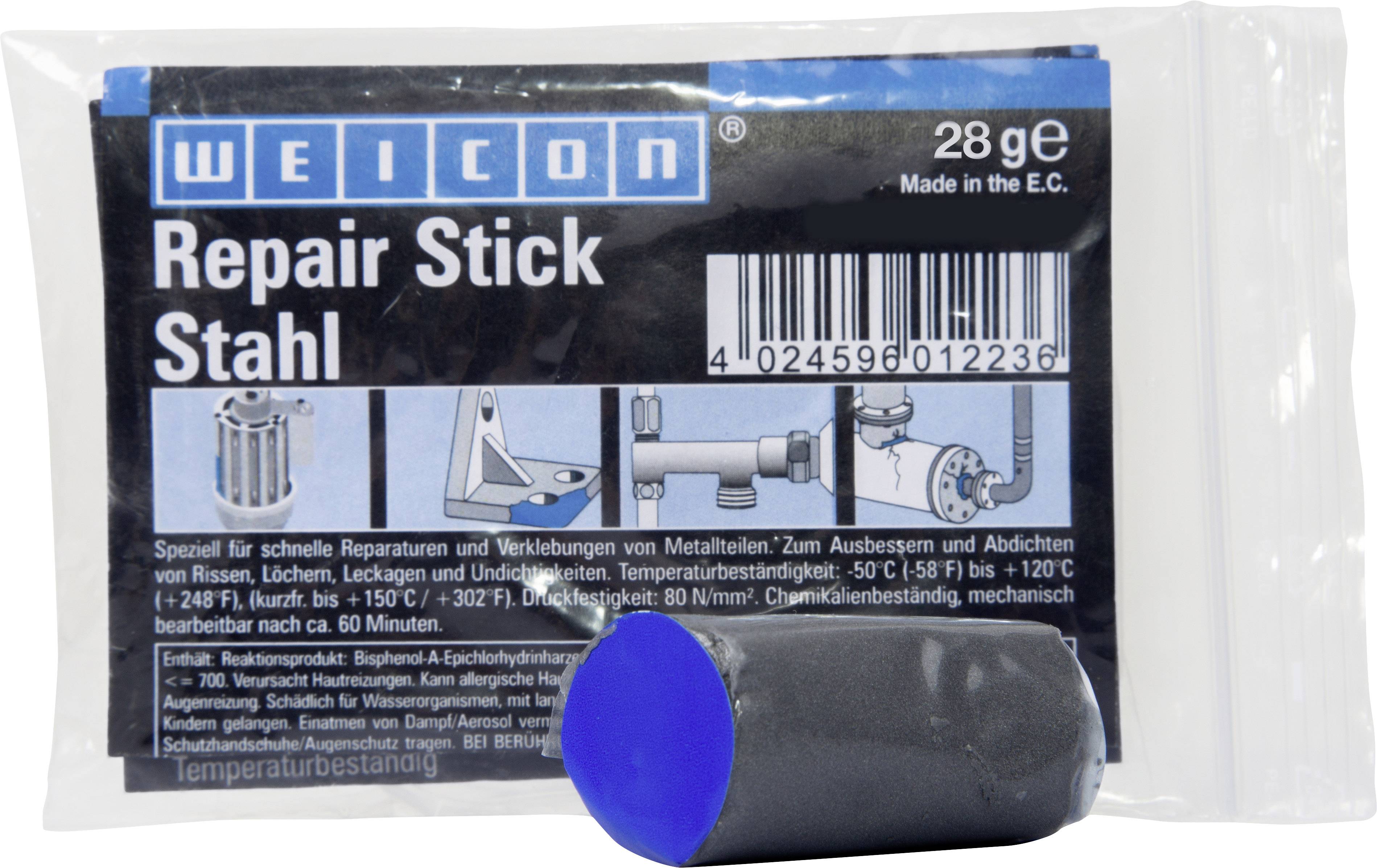 WEICON Pipe Repair-Kit Reparaturband 3 - 10/35 (10 cm x 3,5 m Band + 28 g Repair-Stick Stahl)-3