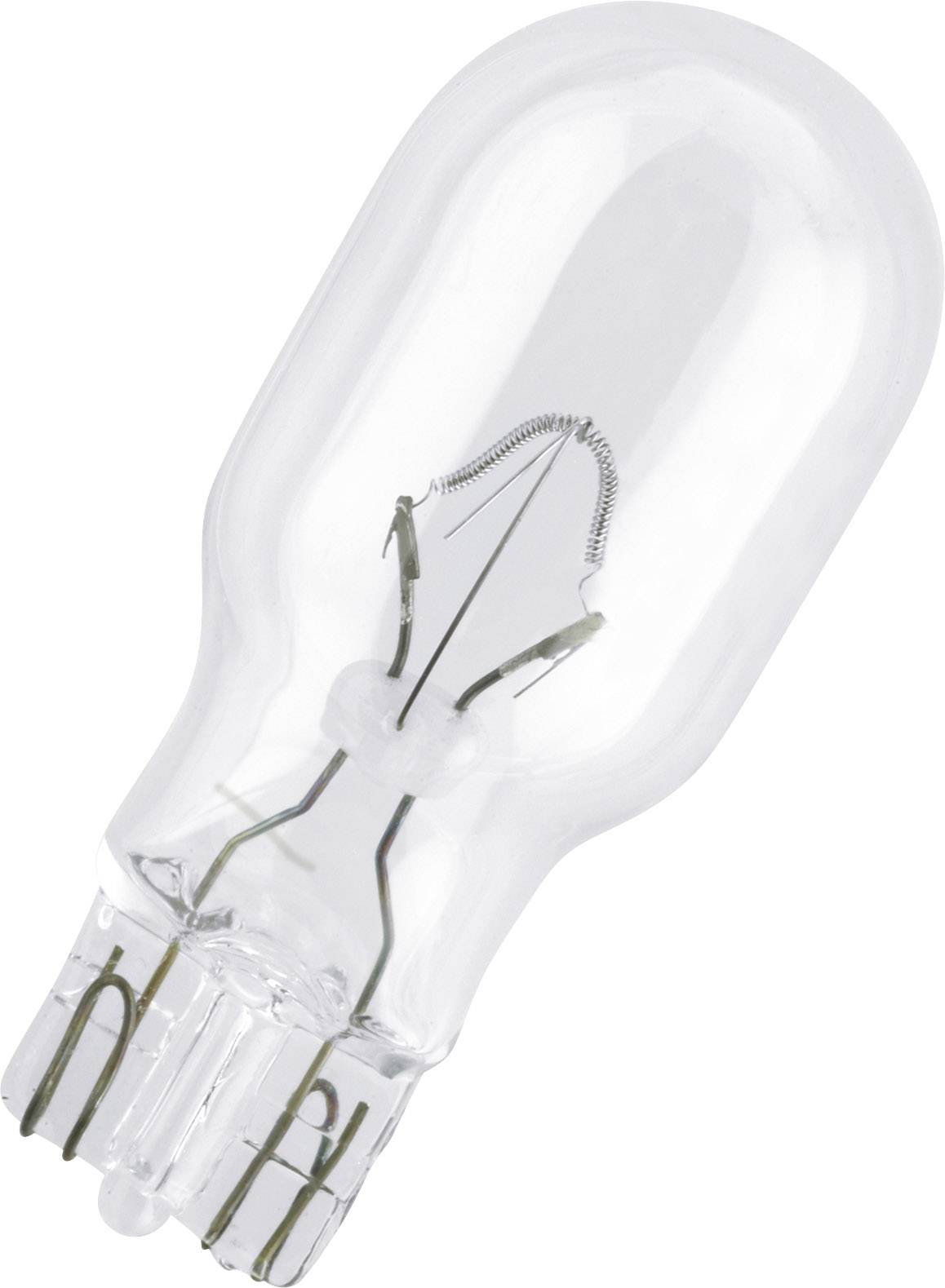 Eine klare Glühbirne mit Wolframfaden, geeignet für herkömmliche Beleuchtung, dargestellt auf neutralem Hintergrund.