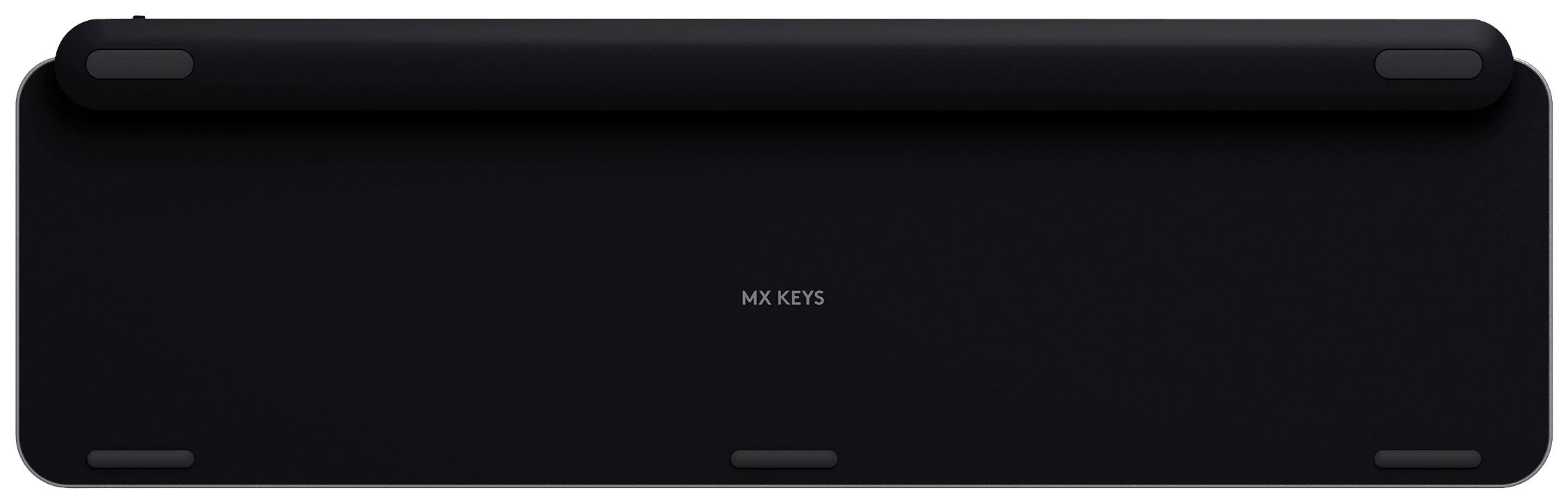 Eine schwarze Tastatur von oben, mit dem Schriftzug 'MK KEYS' in der Mitte. Keine sichtbaren Tasten.