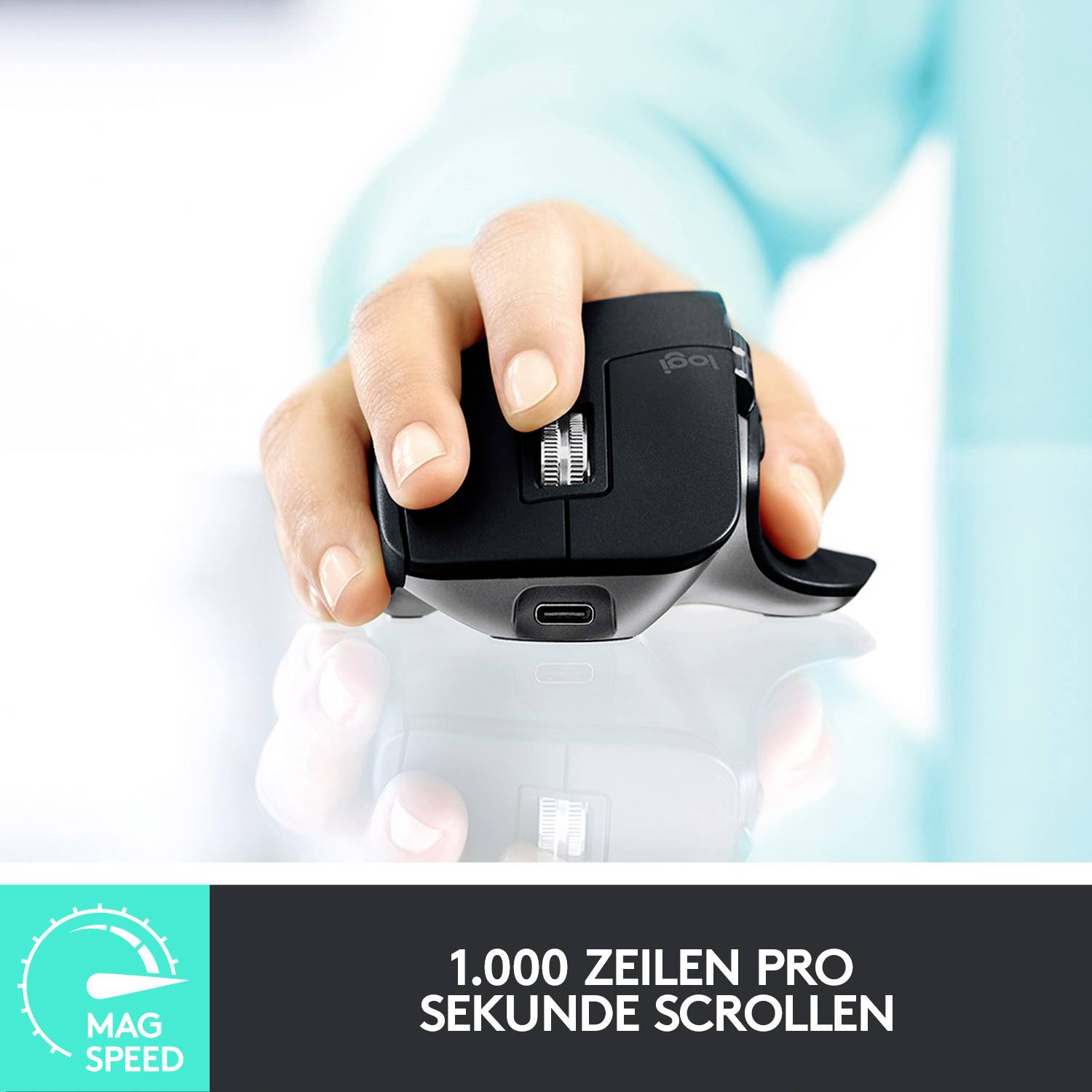 Logitech MX Master 3 Mac Version Ergonomische Maus Bluetooth®, Funk Optisch Graphit 7 Tasten 4000 dpi Ergonomisch, Wiede-5