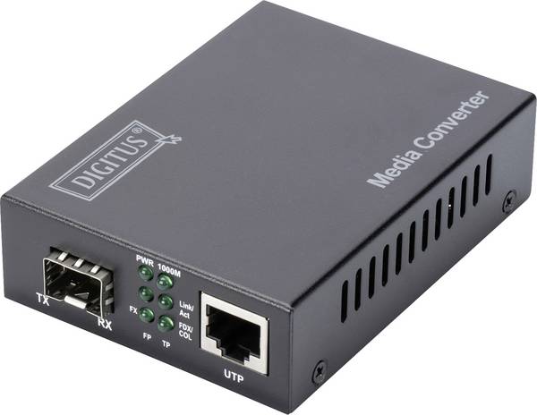 Digitus DN-82211 1 SFP, GBIC, LAN, LAN 10/100/1000 MBit/s, SFP Medienkonverter 1 / 10 GBit/s