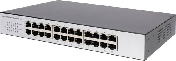 DIGITUS - 24-Port Fast Ethernet Switch, 19 Zoll, Unmanaged