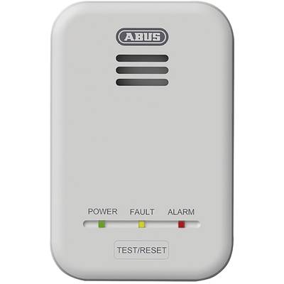 Rauchmelder in Weiß mit 'Power', 'Fault' und 'Alarm' Lichtern. Viele Lufteinlässe und eine 'Test/Reset' Taste. Markennamen oben.