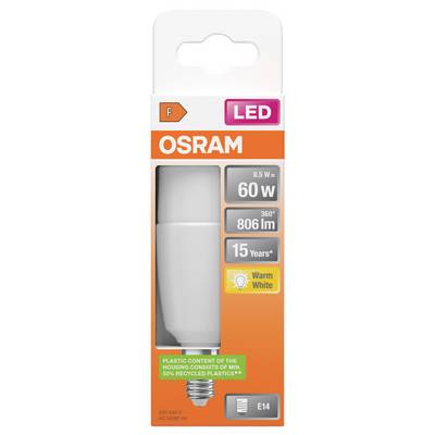 OSRAM LED-Glühbirne, Verpackung, 8,5 W entspricht 60 W, 806 lm, 15 Jahre Lebensdauer, Warmweiß, E14-Fassung.