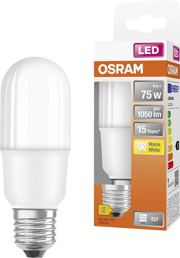 OSRAM HOMELIGHTING 4058075428461 LED EEK E (A - G) E27 Kolbenform 9 W = 75 W Warmweiß (Ø x H) 36 mm x 116 mm 1 St.