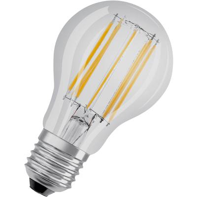 Eine LED-Glühbirne mit sichtbaren Filamenten, die auf Energieeffizienz und modernes Design hinweist.