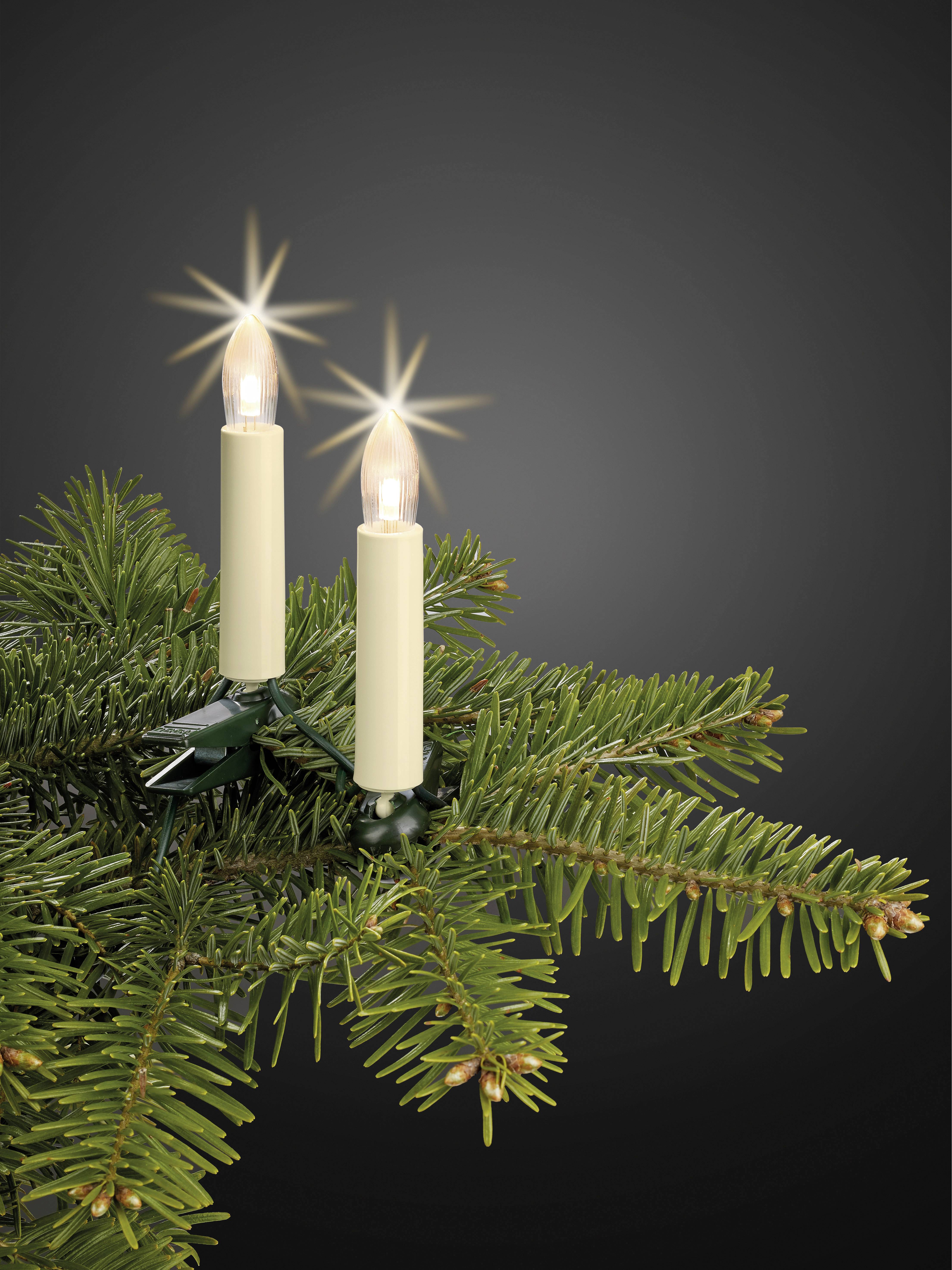 Hellum Riffelkerzenkette 15 tlg. LED warm-weiß 811544