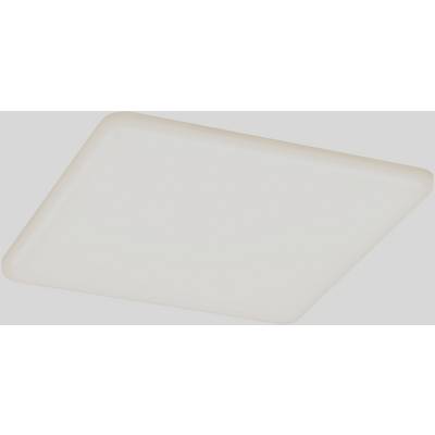 Weiße, quadratische LED-Deckenleuchte vor grauem Hintergrund, zeigt modernes und schlichtes Design für eine gleichmäßige Raumbeleuchtung.
