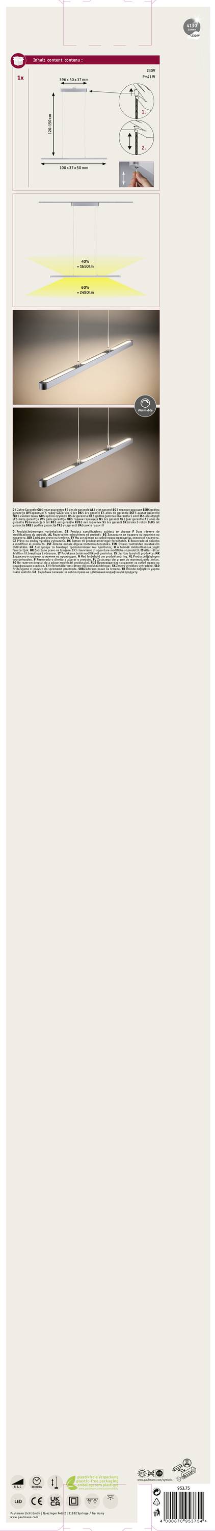 Elektrische Vorhangschiene Montagesatz. Oben Montagediagramm, unten Schritte der Montage: Deckenschiene anbringen, Vorhang einhängen.