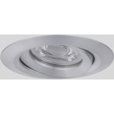 Eine einstellbare LED-Einbauleuchte aus silbernem Metall, zur Deckenmontage in modernen Innenräumen.