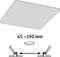 LED-Deckeneinbauleuchte in quadratischer Form, 45-190 mm einstellbarer Abstand für die Montage.