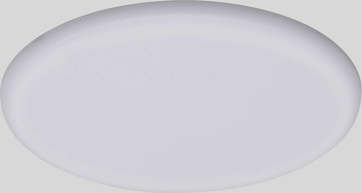 Ein weißer, ovaler Teller auf grauem Hintergrund.