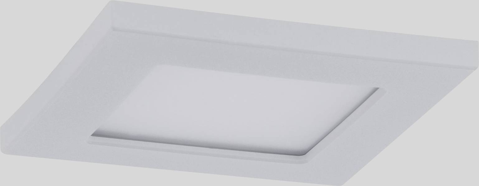 Weiße, quadratische Deckenleuchte mit einem schlichten, modernen Design. Geeignet für minimalistische Innenräume.