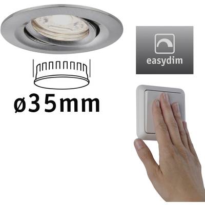 'Hand dimmt LED-Einbaustrahler mit EasyDim-Technologie, Ø 35 mm.'